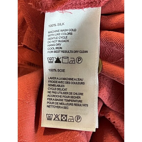 Tommy Bahama Aloha Shirt Hawaiian Medium Silk Short Sleeve Embossed Tropical EUC - Picture 6 of 6